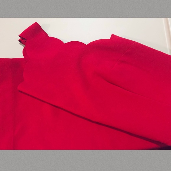 LOFT Raspberry Scalloped Edge Sheath Dress - Picture 6 of 6